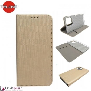 Telone atverčiamas dėklas - auksinės spalvos (Motorola Moto G15 Power/G15/G17 Power/G17) Telone atverčiamas dėklas - auksinės spalvos (Motorola Moto G15 Power/G15/G17 Power/G17)